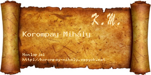 Korompay Mihály névjegykártya