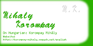 mihaly korompay business card